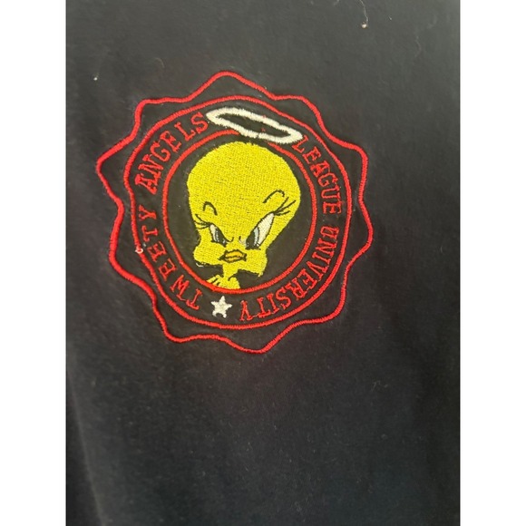 Looney Tunes Mania Tops - Looney Tunes Tweety‎ Bird Baseball Jersey Navy Blue Red Contrast Stitching 2X